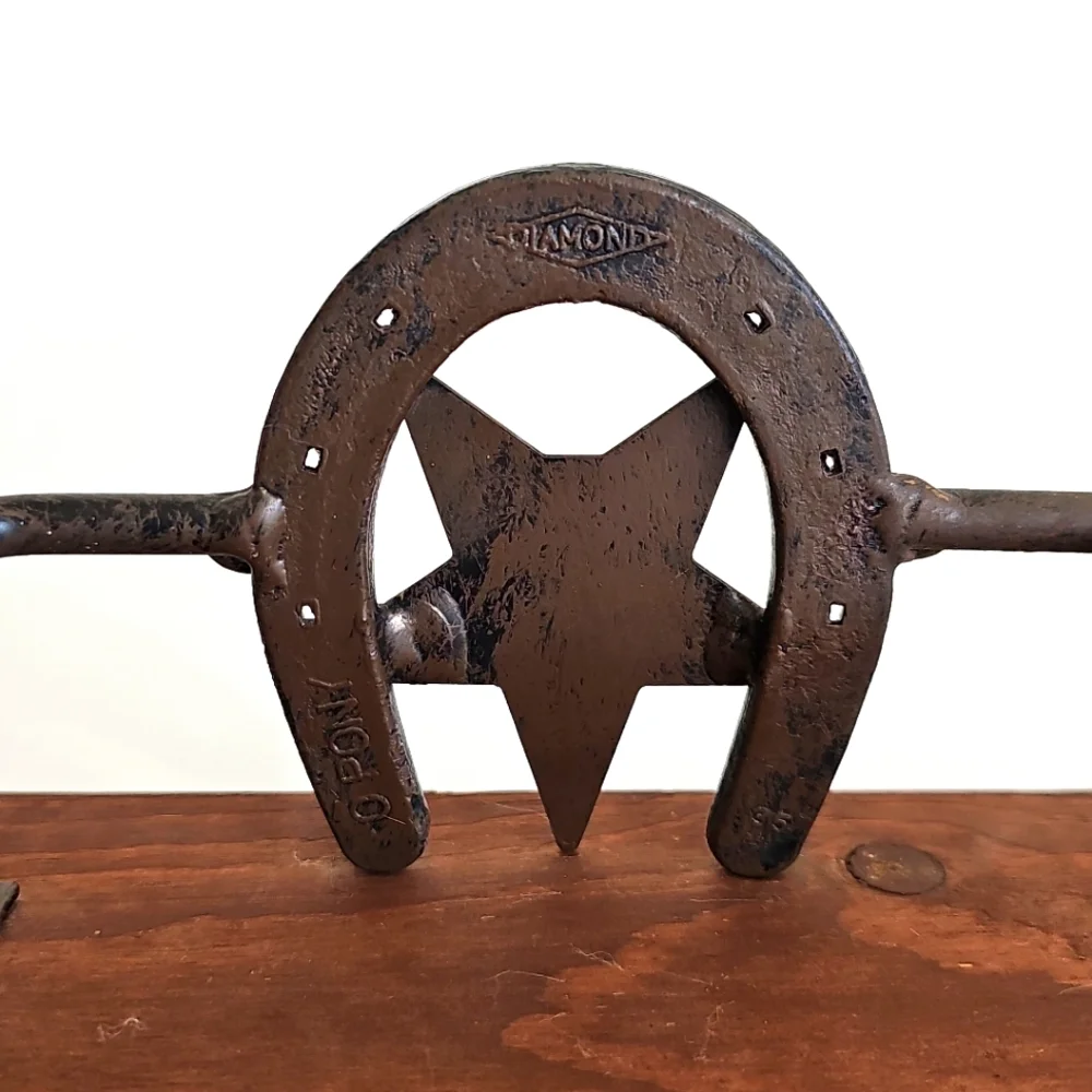 Western Wood & Metal Horseshoe Star Arrow Wall Shelf | Rustic Ranch Decor 18”